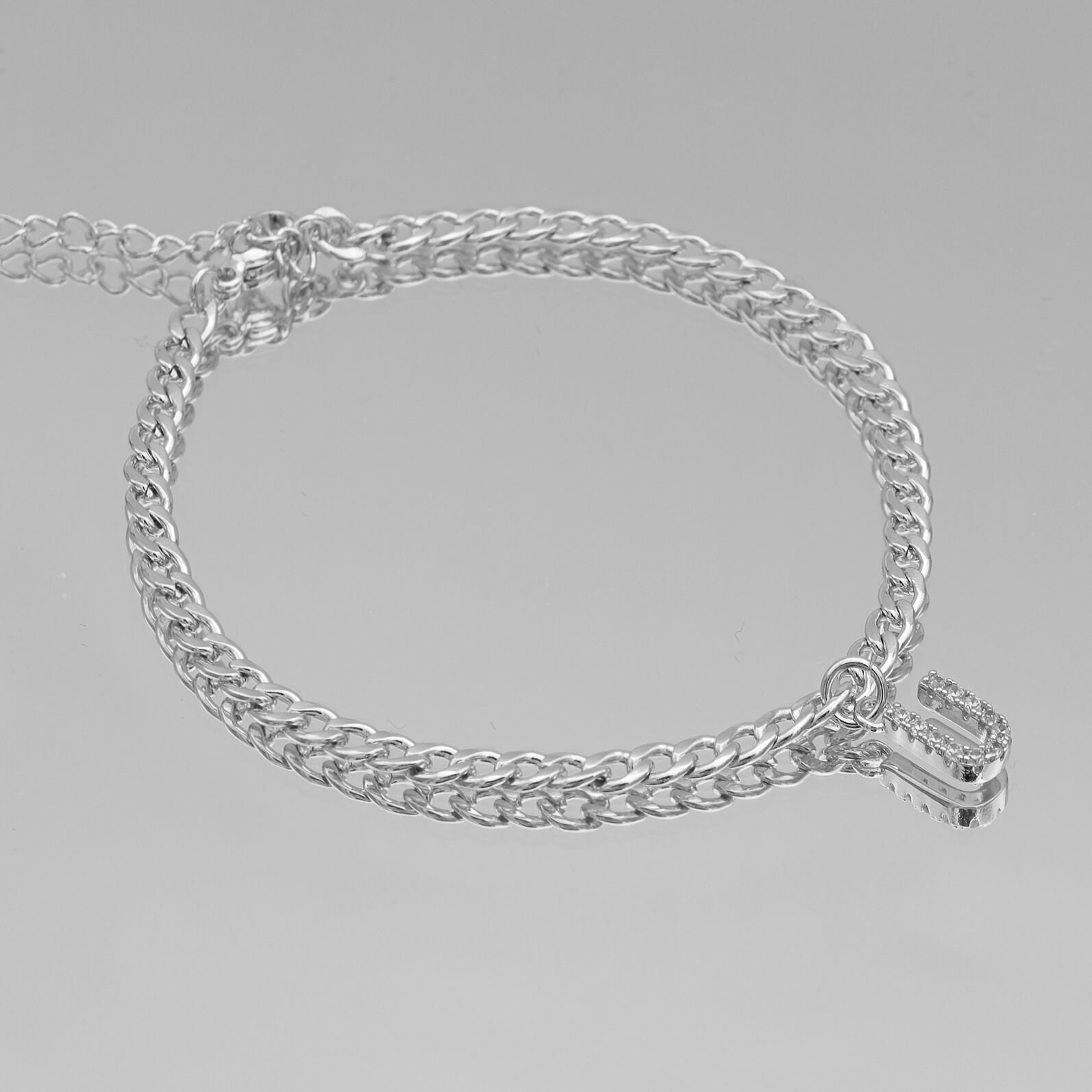 Pave Initial Anklet | Cuban - Image 55 - ISMI JEWELS