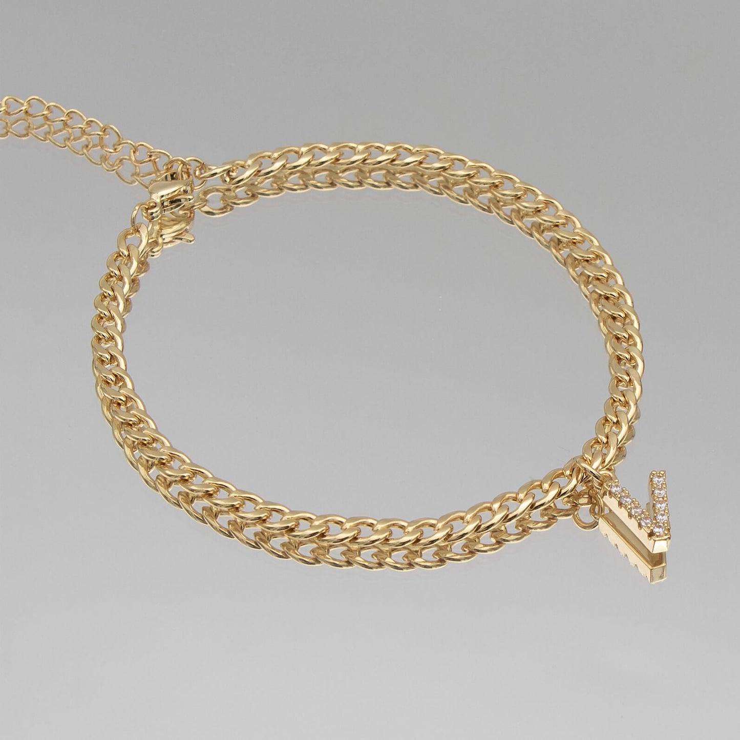 Pave Initial Anklet | Cuban - Image 31 - ISMI JEWELS