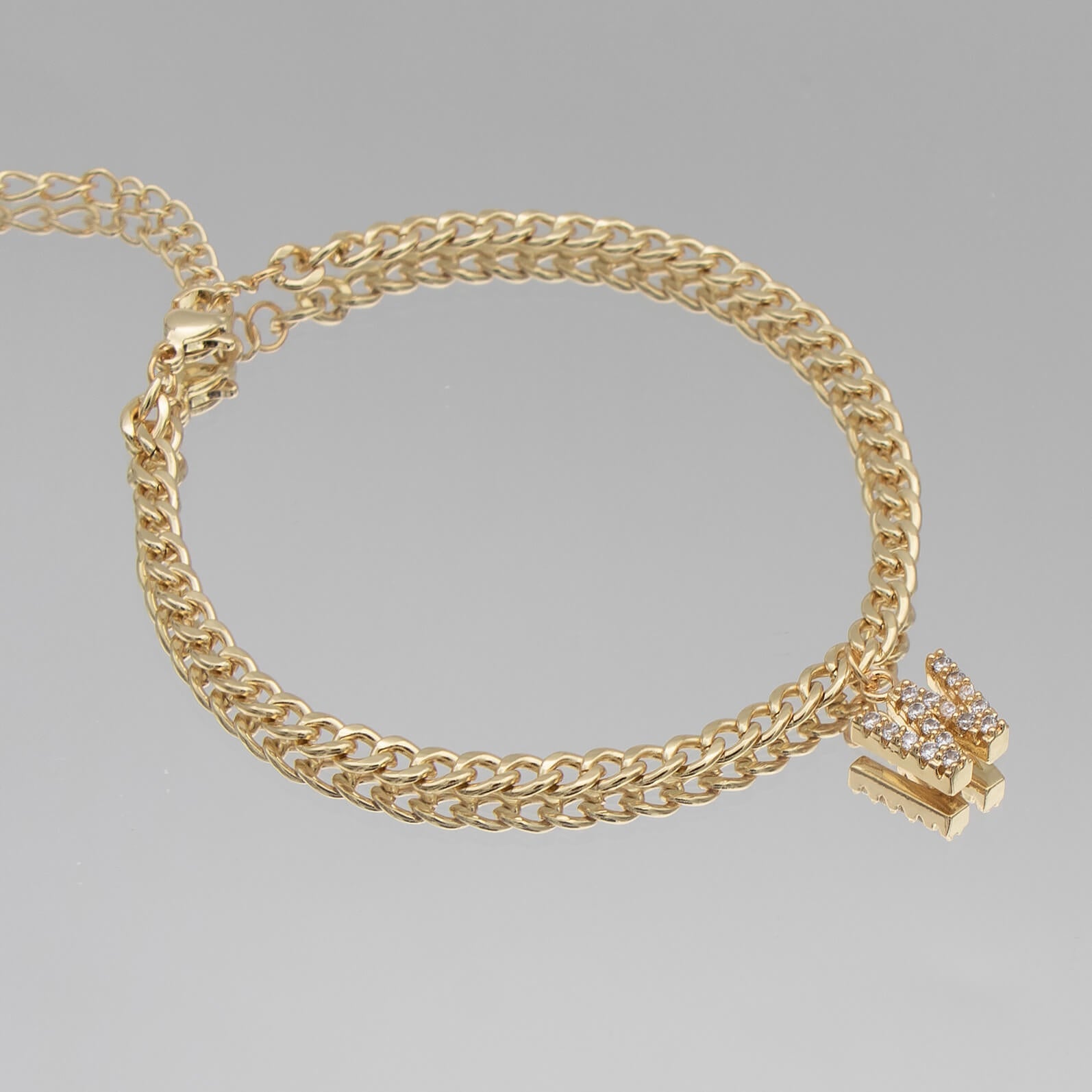Pave Initial Anklet | Cuban - Image 32 - ISMI JEWELS