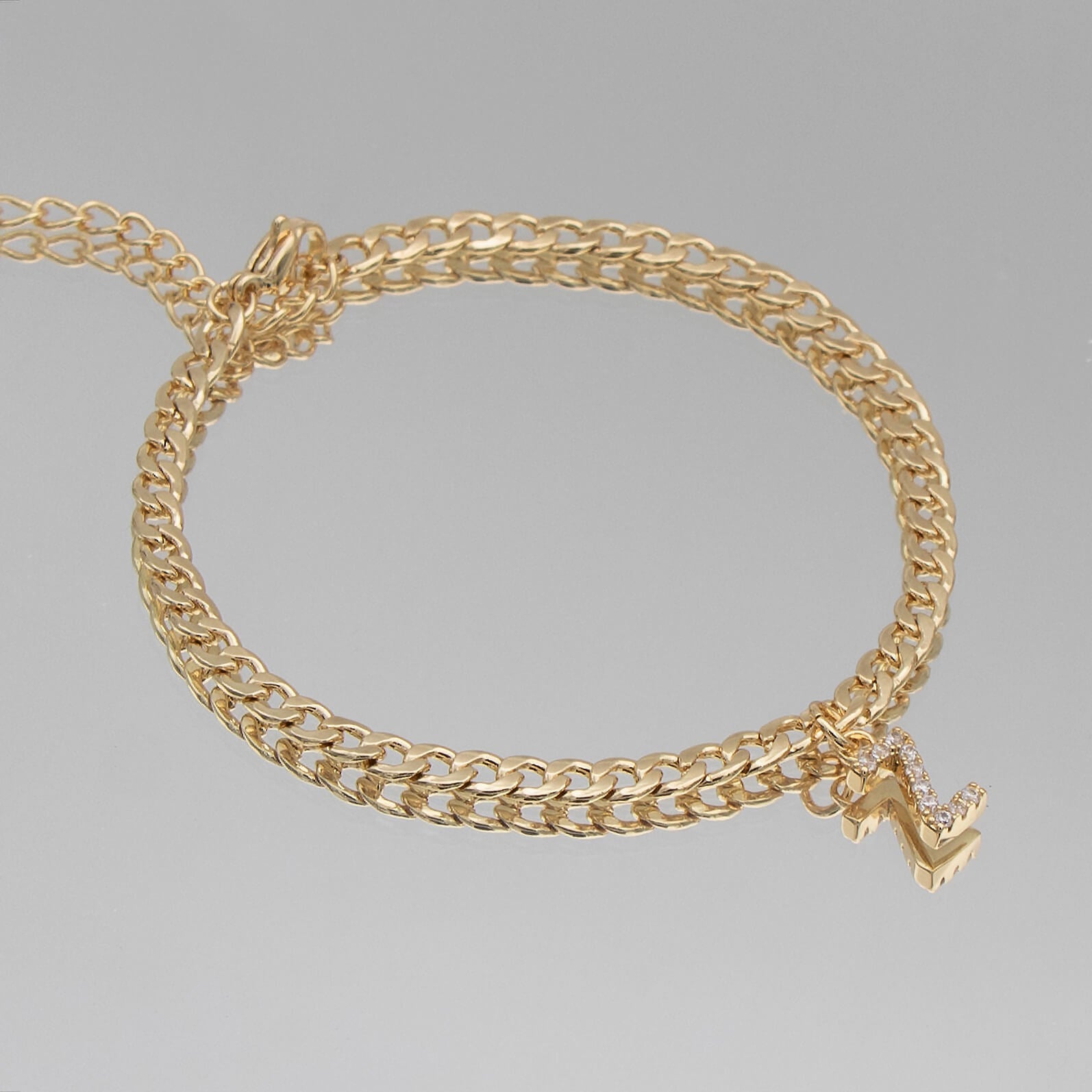 Pave Initial Anklet | Cuban - Image 59 - ISMI JEWELS