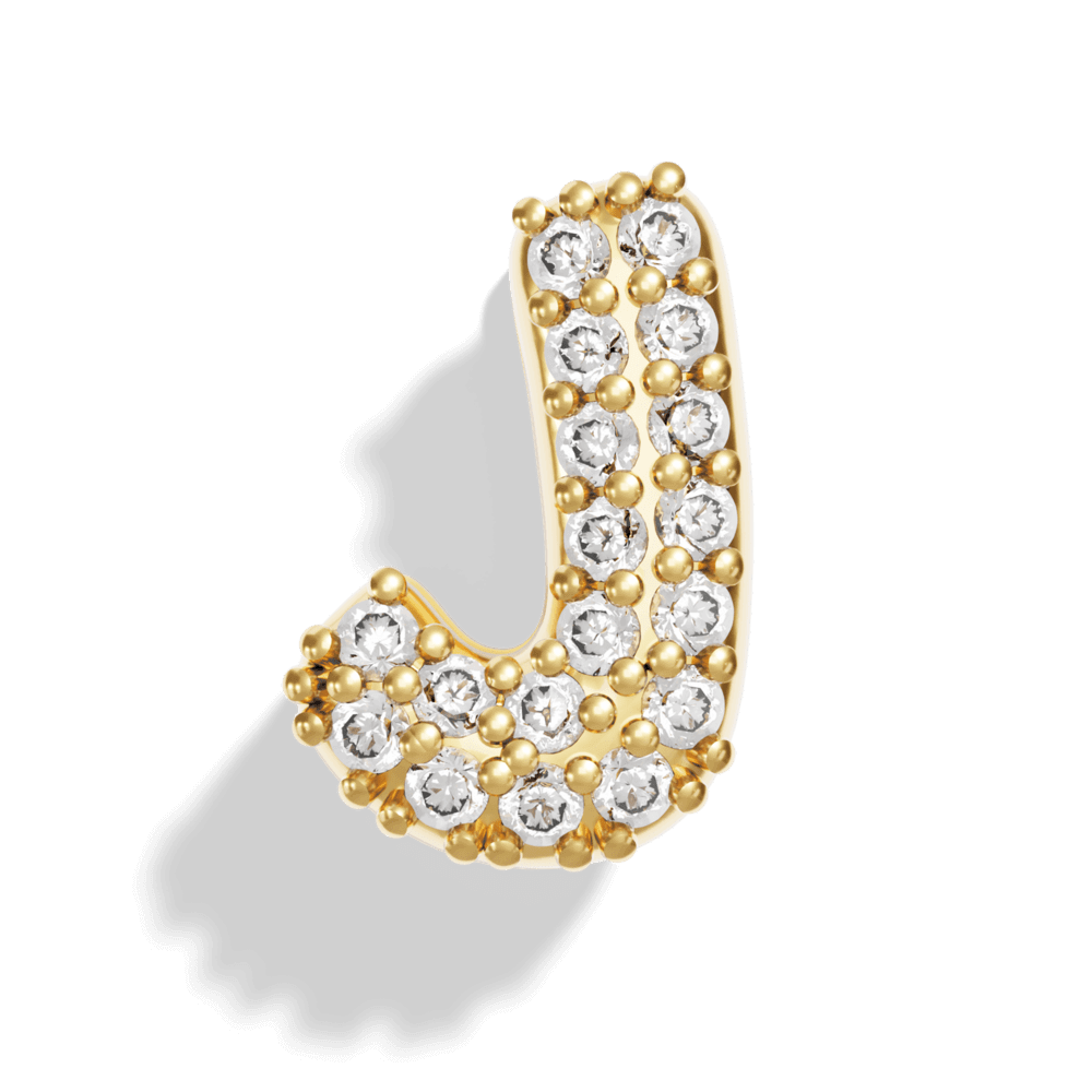 Gold Pave Bubble Letter Charms - Image 12 - ISMI JEWELS