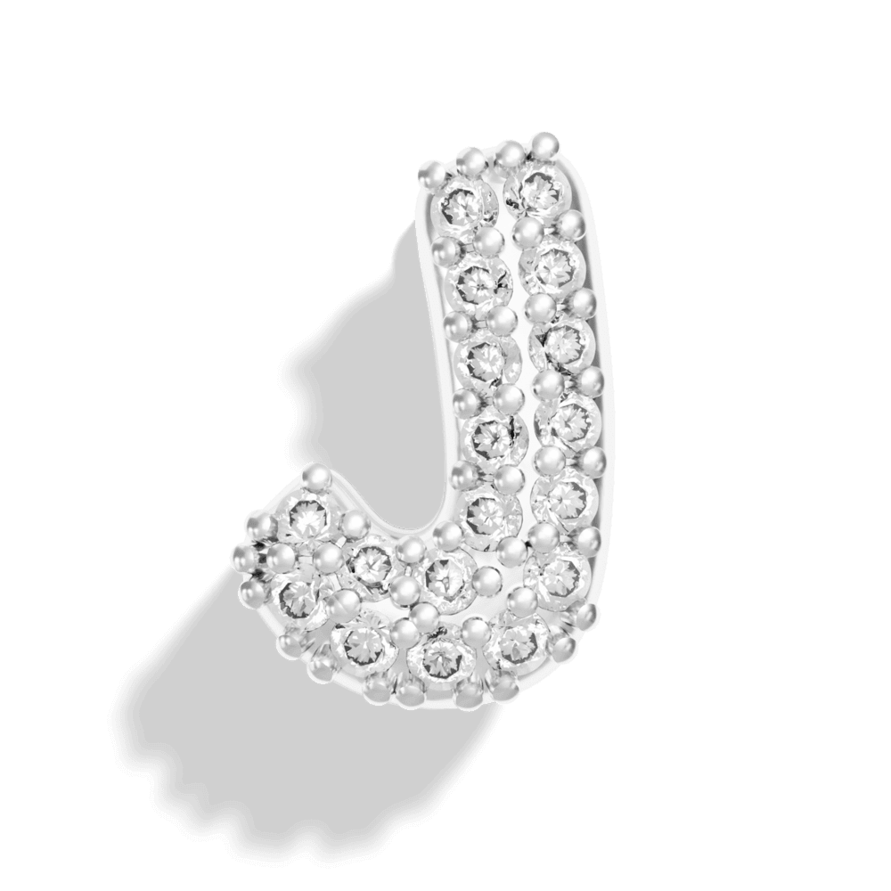 Silver Pave Bubble Letter Charms - Image 12 - ISMI JEWELS