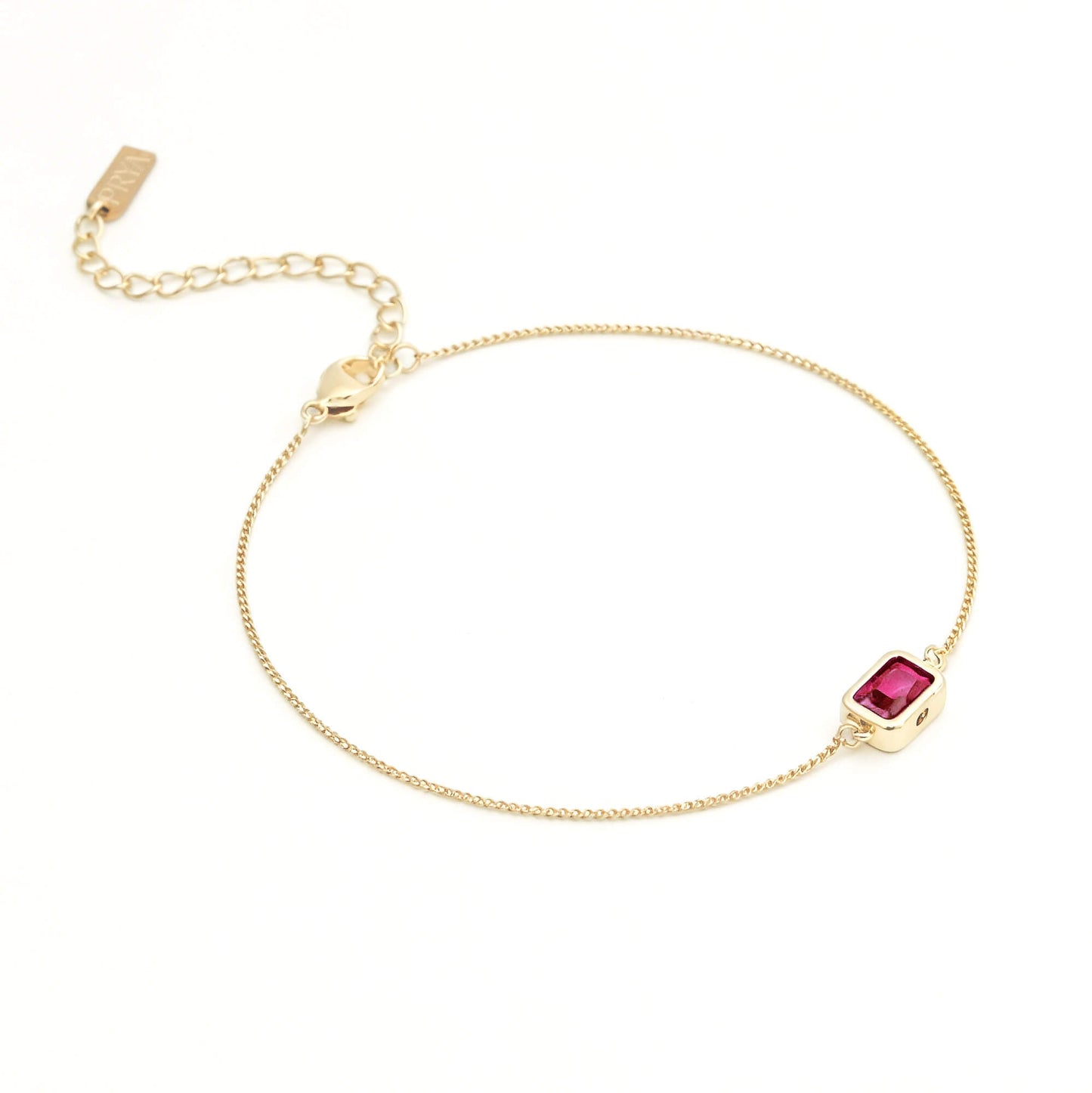 Emerald Cut Birthstone Bracelet
