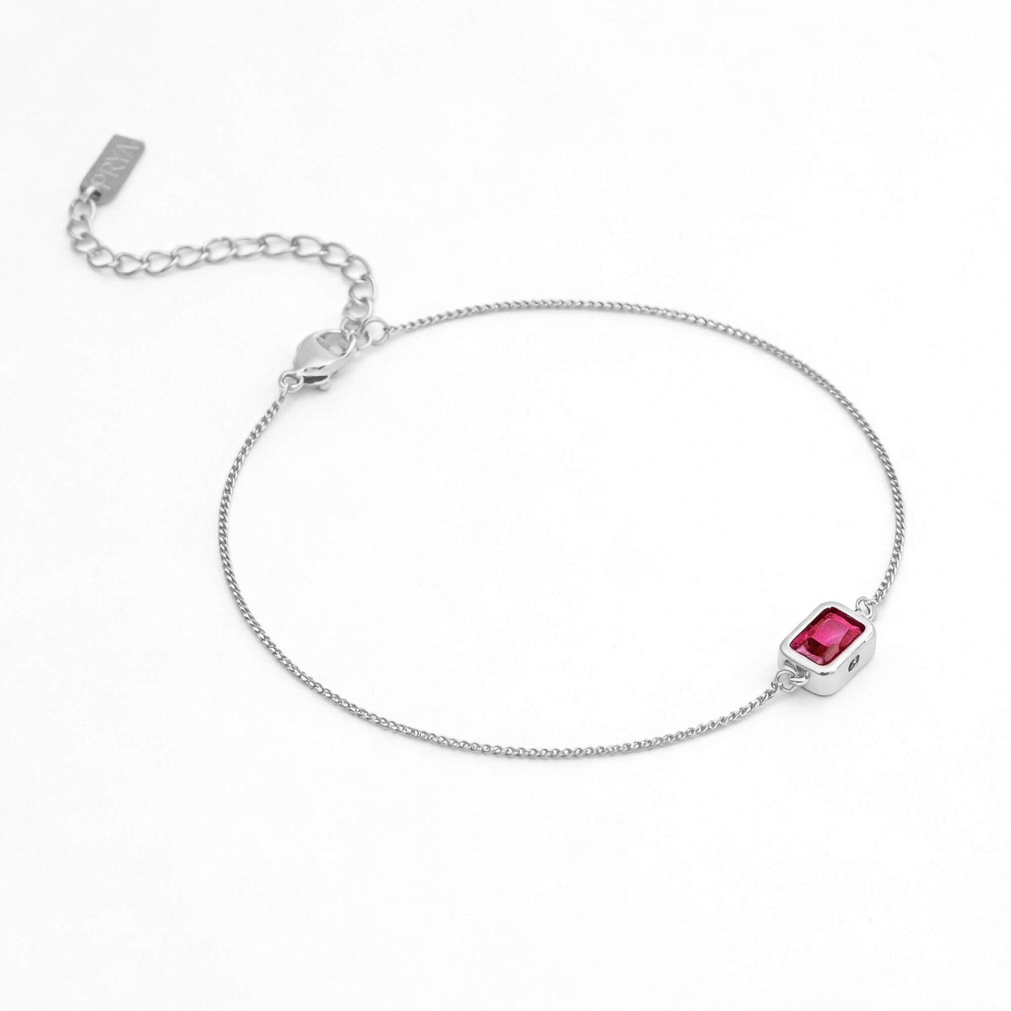 Emerald Cut Birthstone Bracelet
