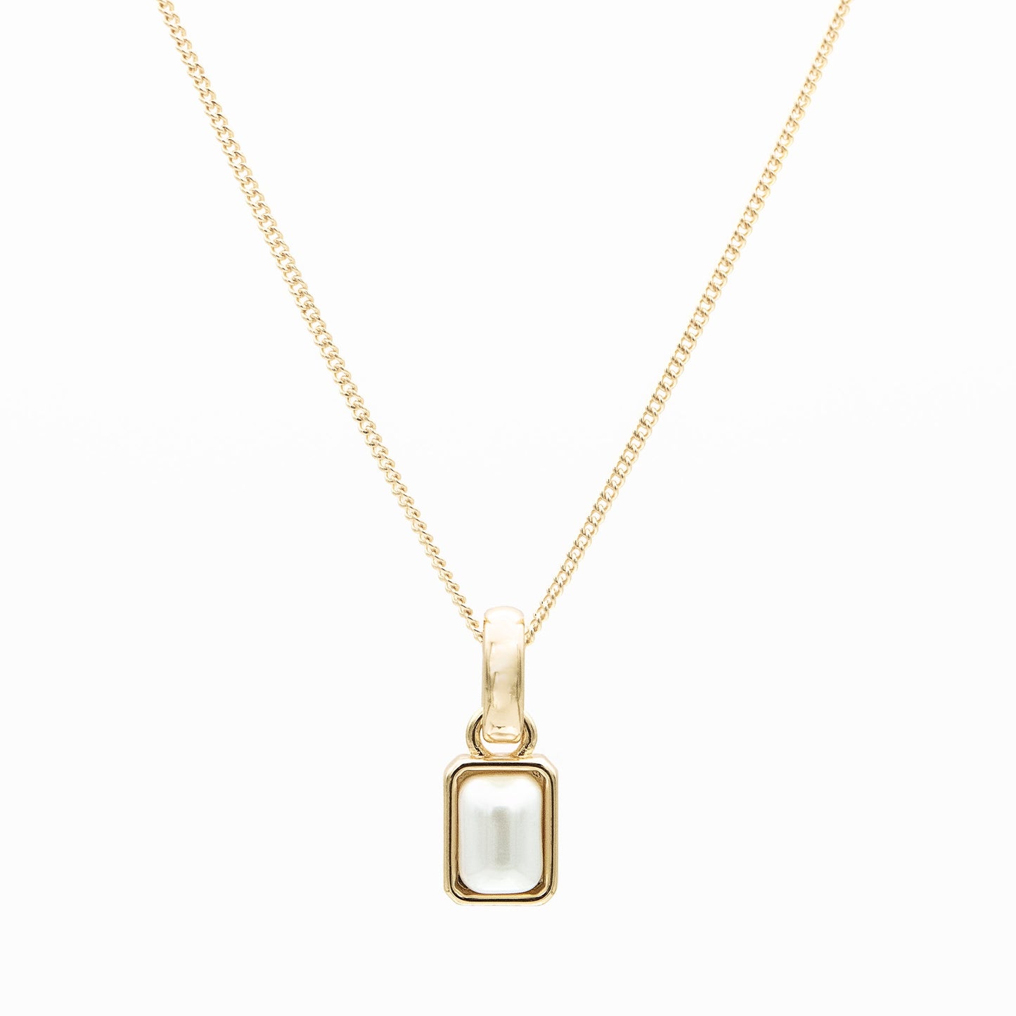Emerald Cut Birthstone Necklace