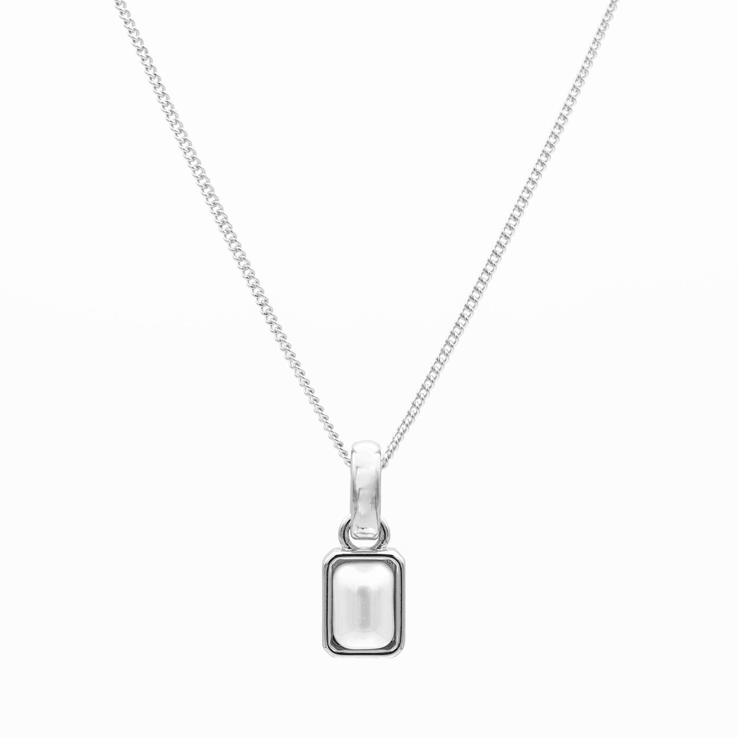 Emerald Cut Birthstone Necklace