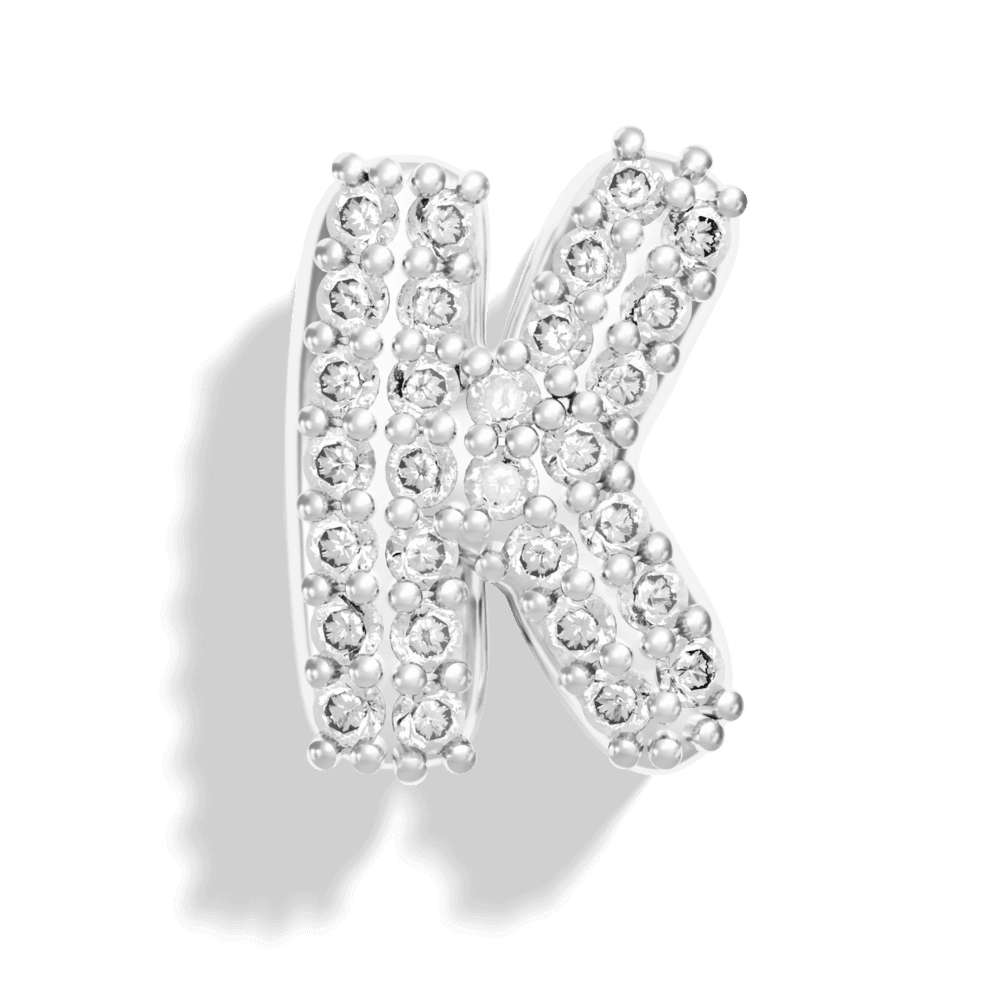 Silver Pave Bubble Letter Charms - Image 13 - ISMI JEWELS