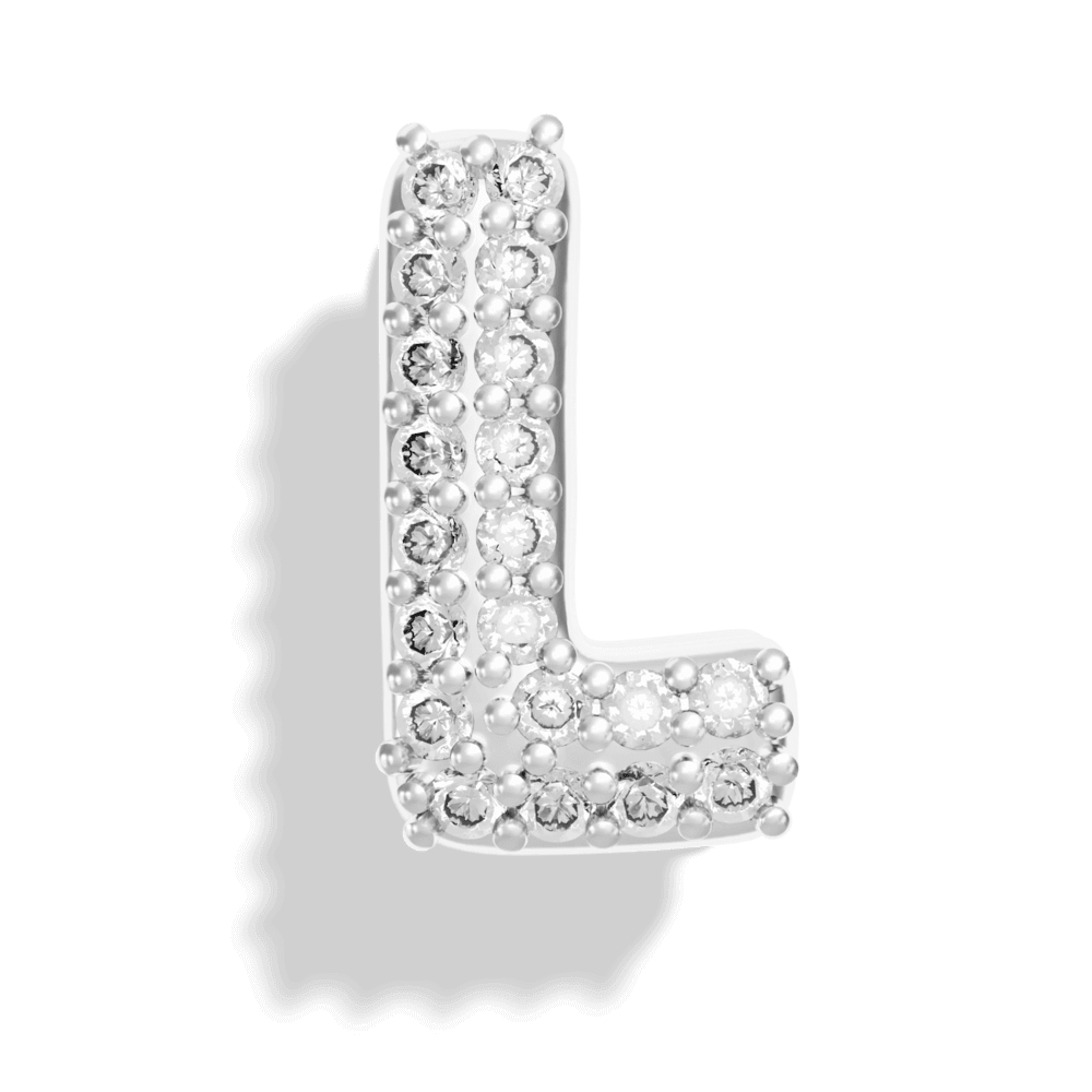 Silver Pave Bubble Letter Charms - Image 14 - ISMI JEWELS
