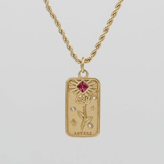 Lovers Tarot Card Necklace - Image 1 - ISMI JEWELS