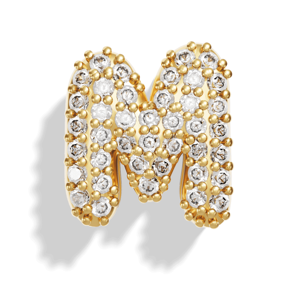 Gold Pave Bubble Letter Charms - Image 15 - ISMI JEWELS
