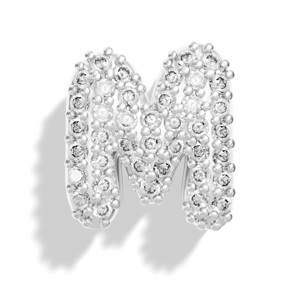 Silver Pave Bubble Letter Charms - Image 15 - ISMI JEWELS