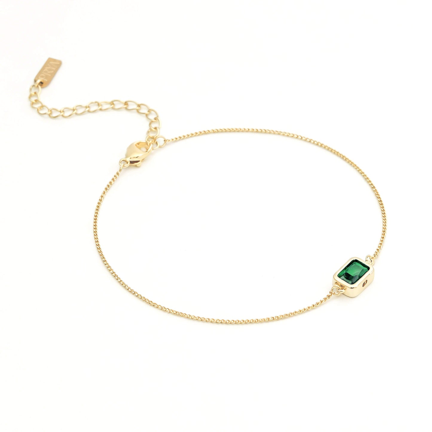 Emerald Cut Birthstone Bracelet