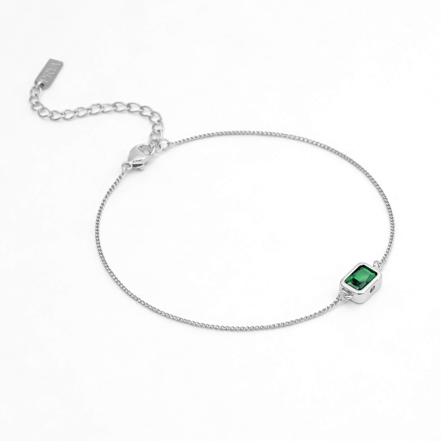 Emerald Cut Birthstone Bracelet