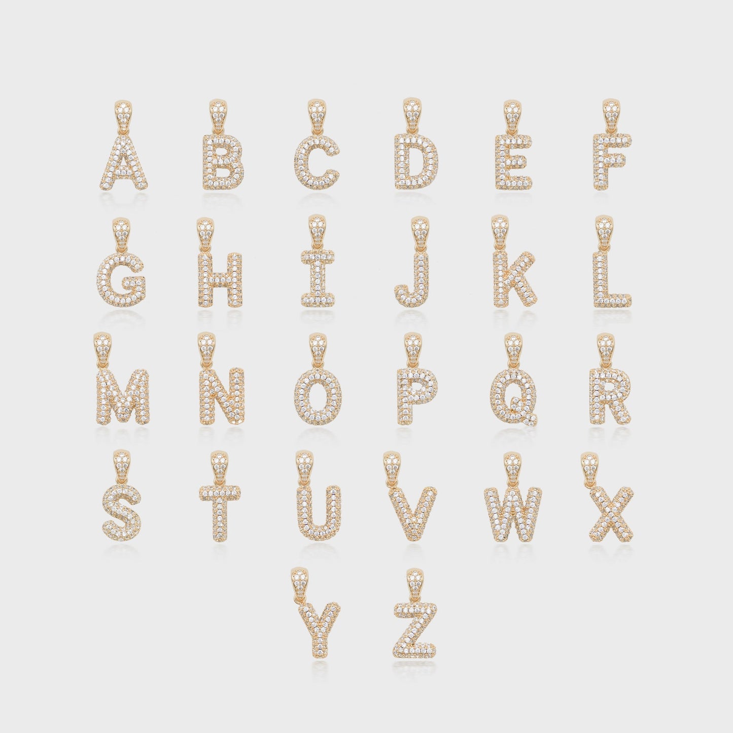 Pave Mini Bubble Initial Necklace - Image 7 - ISMI JEWELS