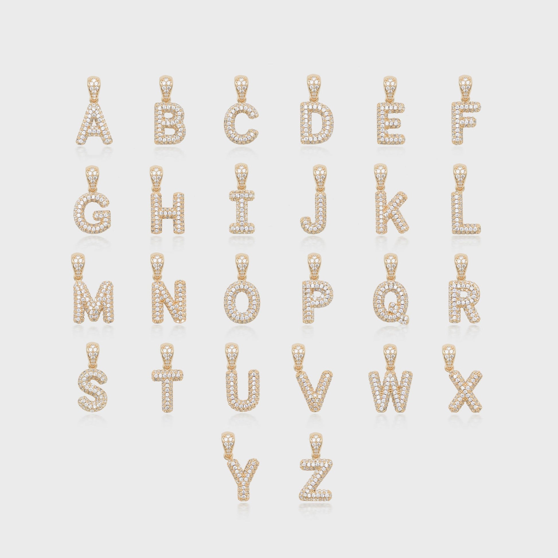 Pave Mini Bubble Initial Necklace - Image 7 - ISMI JEWELS