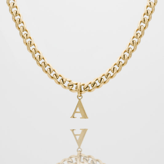 Mya Initial necklace | Thick Cuban - Image 1 - ISMI JEWELS