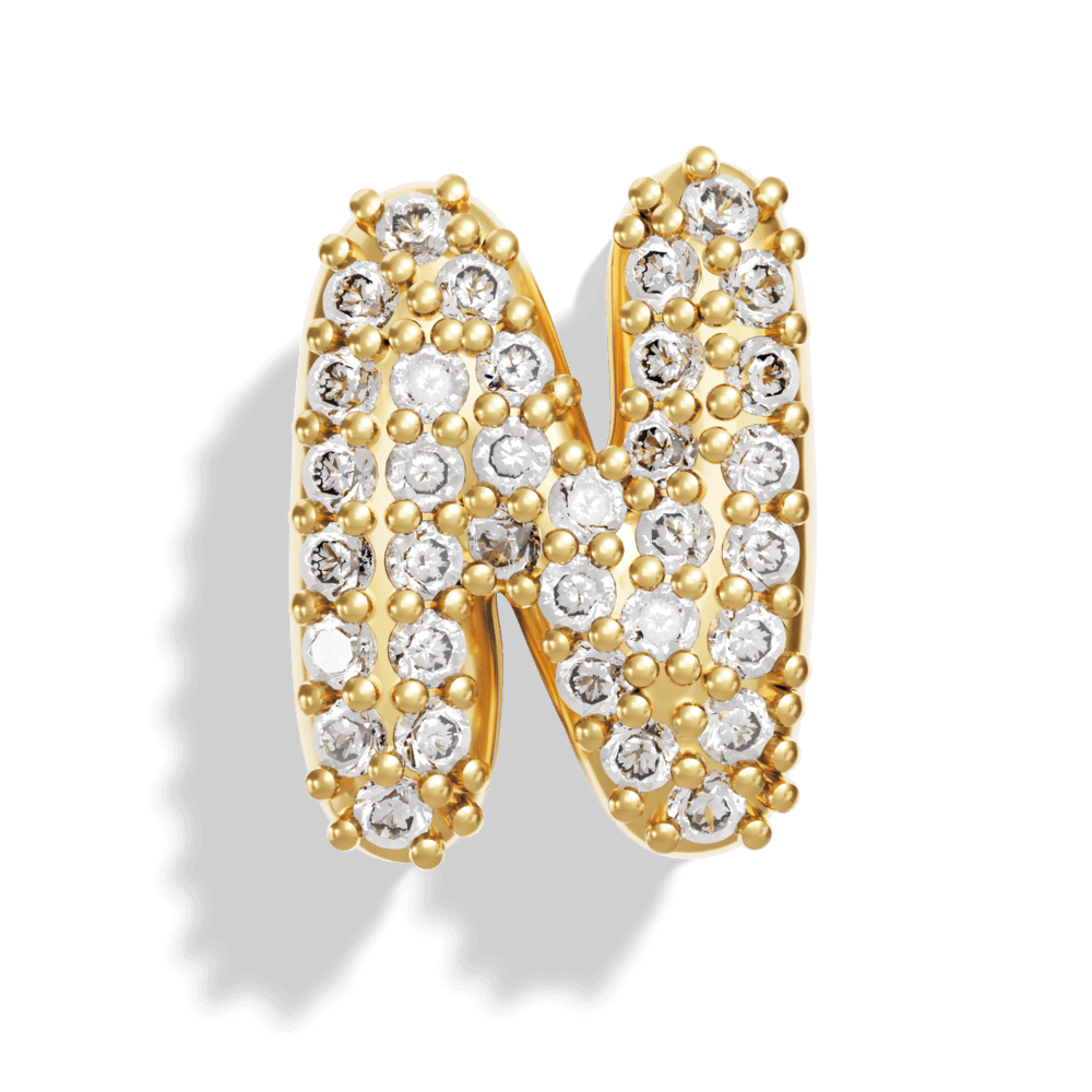 Gold Pave Bubble Letter Charms - Image 16 - ISMI JEWELS