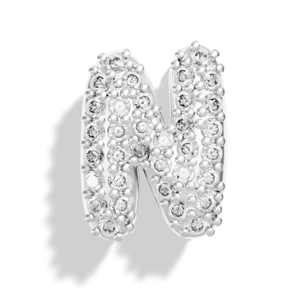 Silver Pave Bubble Letter Charms - Image 16 - ISMI JEWELS