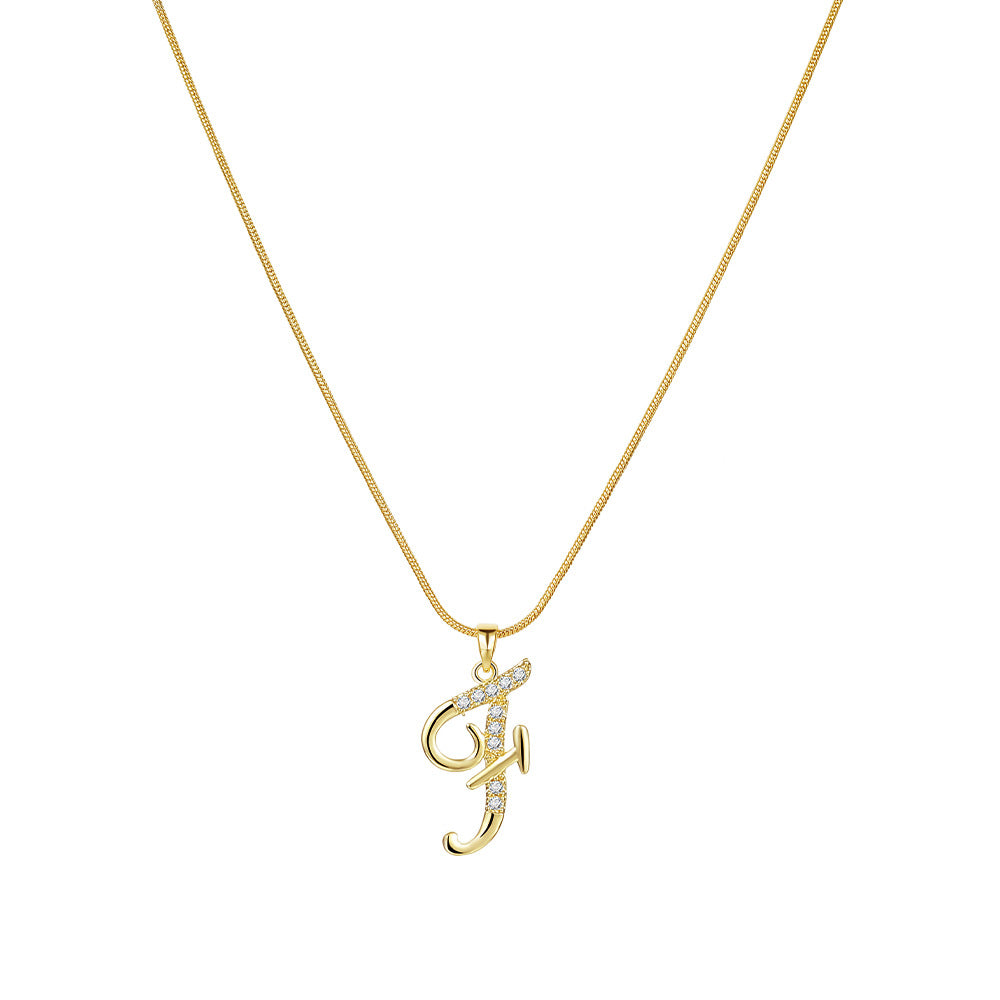 Miami Crystal Script Initial Necklace