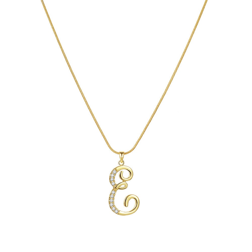 Miami Crystal Script Initial Necklace