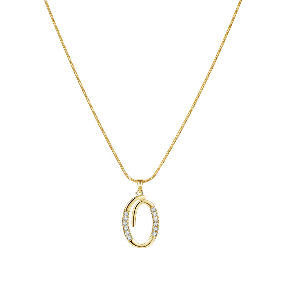 Miami Crystal Script Initial Necklace