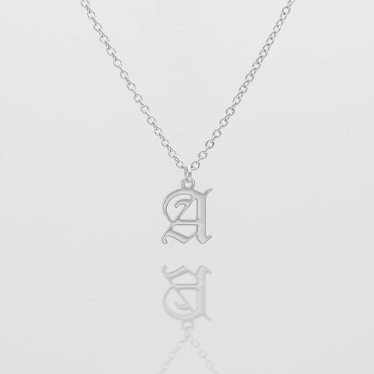Old English Initial Necklace - Image 1 - ISMI JEWELS