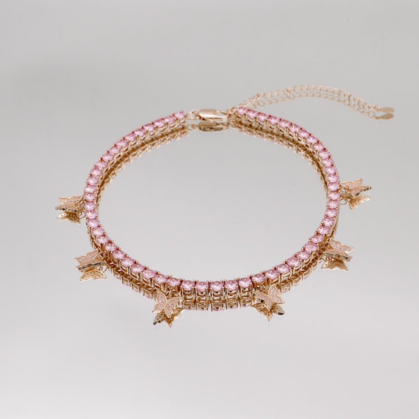 Butterfly Tennis Choker (Pink CZ) | ISMI™