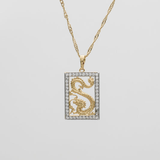 Dragon Tablet CZ Necklace