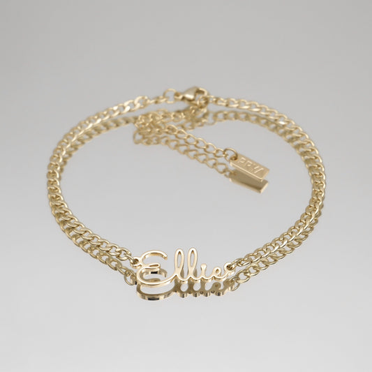 London Custom Name Anklet - Image 1 - ISMI JEWELS