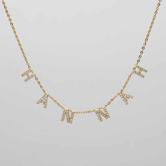 Maia Pavé Custom Name Necklace - Image 1 - ISMI JEWELS