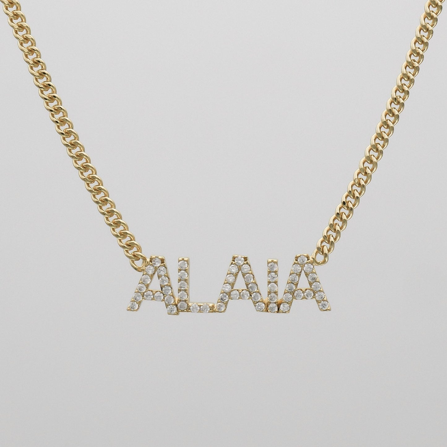 Olympia Pave Name Necklace - Image 1 - ISMI JEWELS