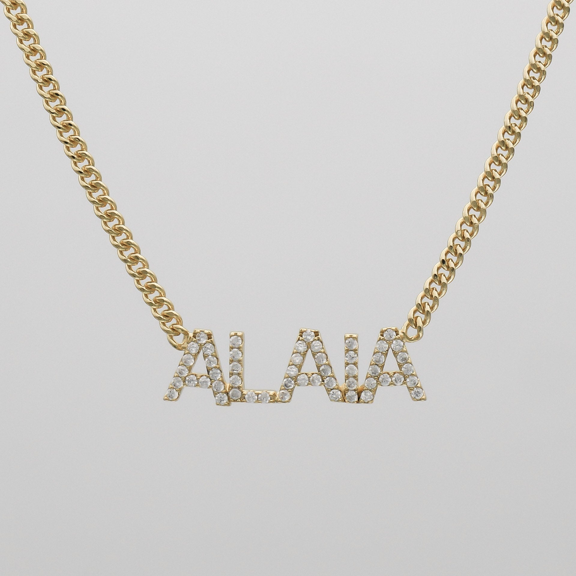 Olympia Pave Name Necklace - Image 1 - ISMI JEWELS