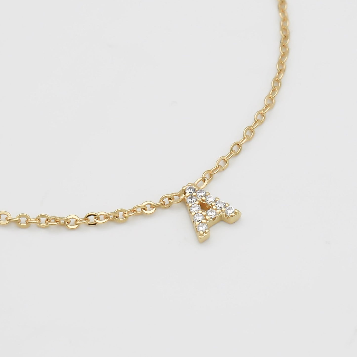 Maia Pave Initial Necklace - Image 3 - ISMI JEWELS