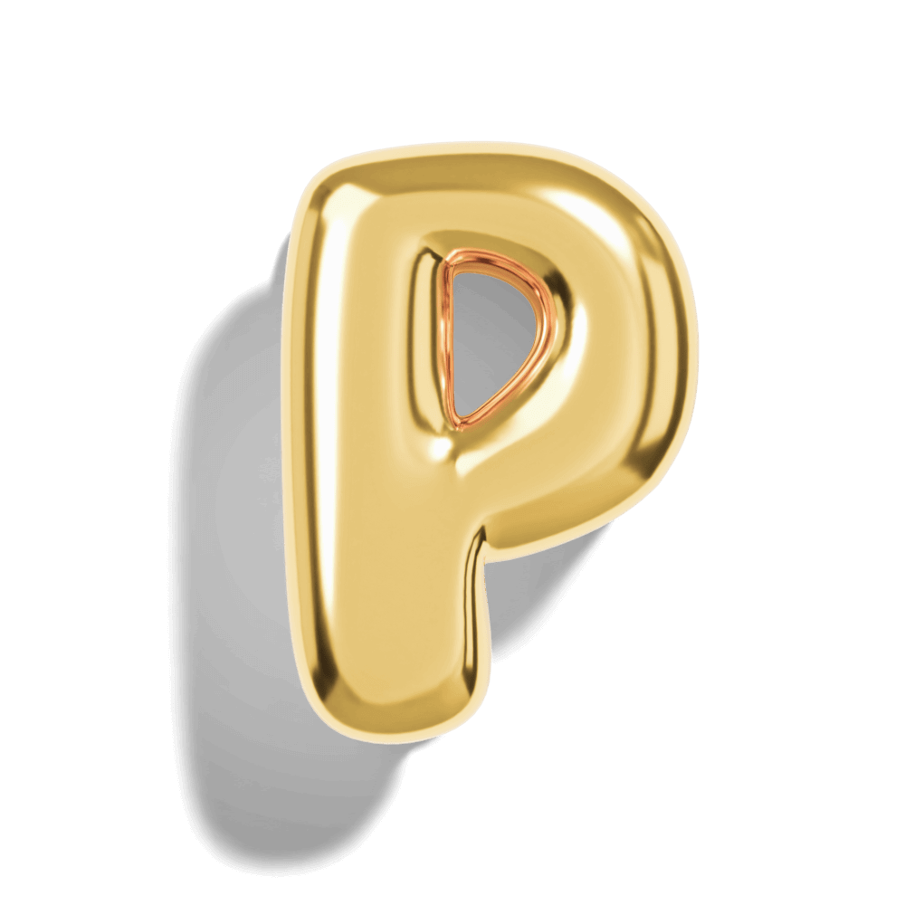 Gold Bubble Letter Charms - Image 18 - ISMI JEWELS