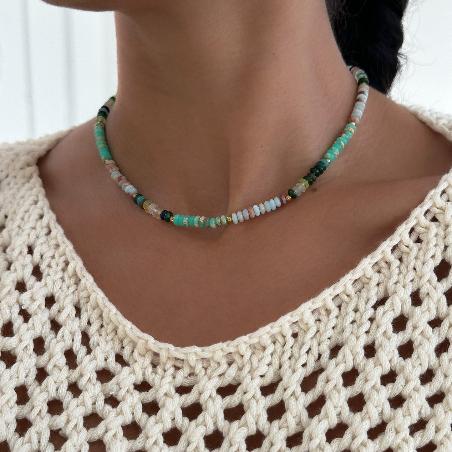 Ren Natural Stone Beaded Necklace