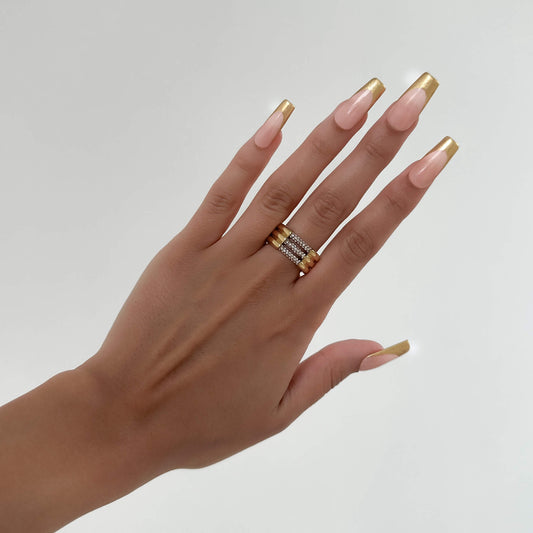 Liana Triple Band CZ Ring