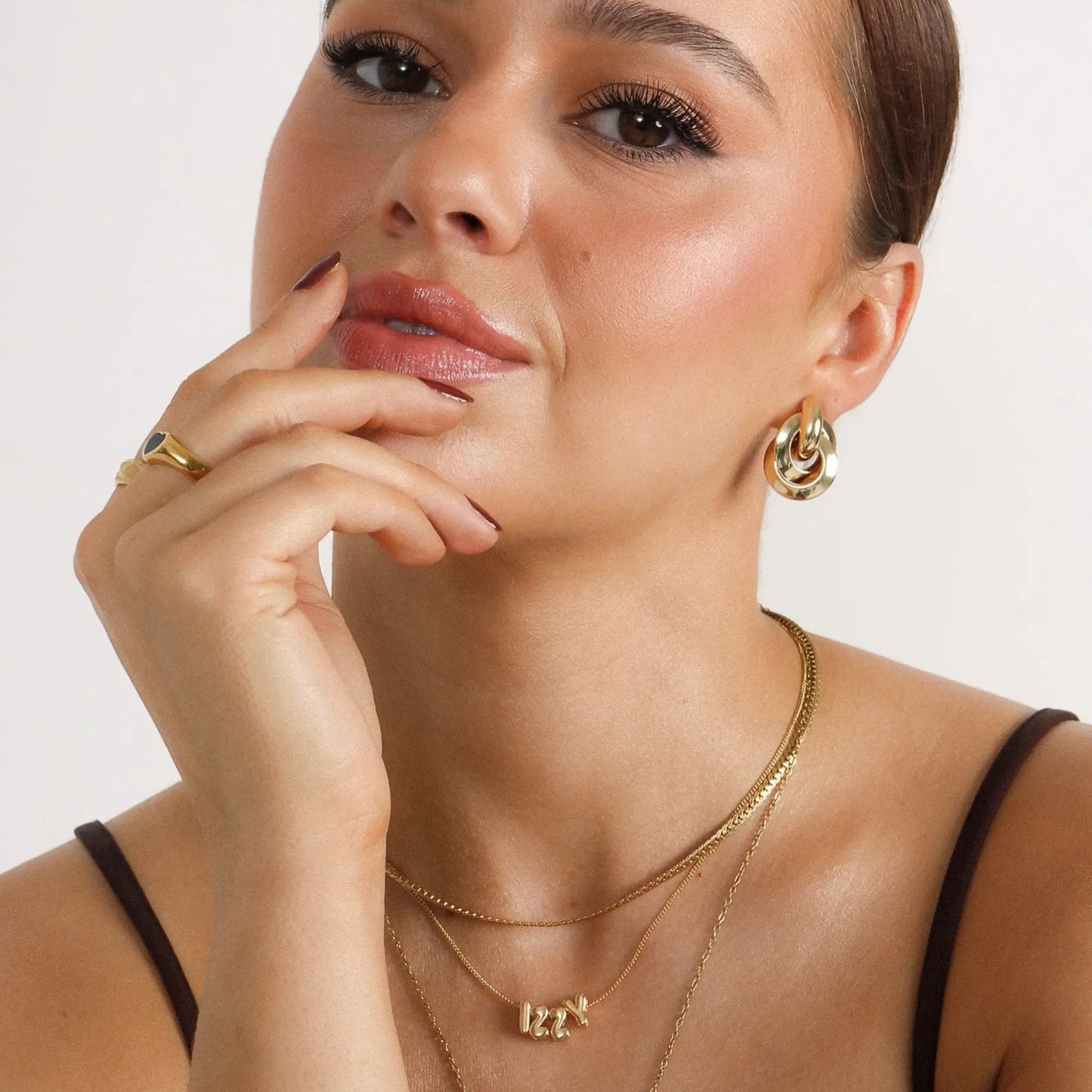 Gold Pave Bubble Letter Charms - Image 32 - ISMI JEWELS