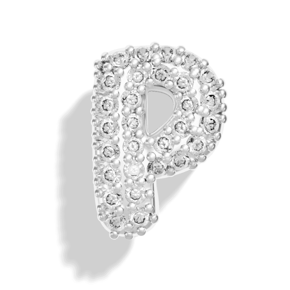 Silver Pave Bubble Letter Charms - Image 18 - ISMI JEWELS