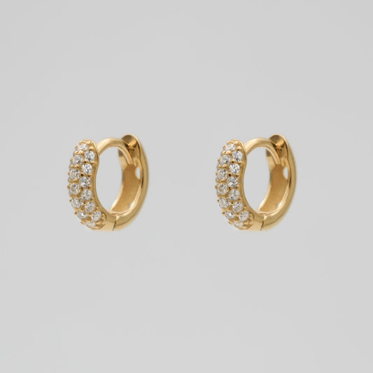 Lori CZ Huggie Earrings - Image 1 - ISMI JEWELS