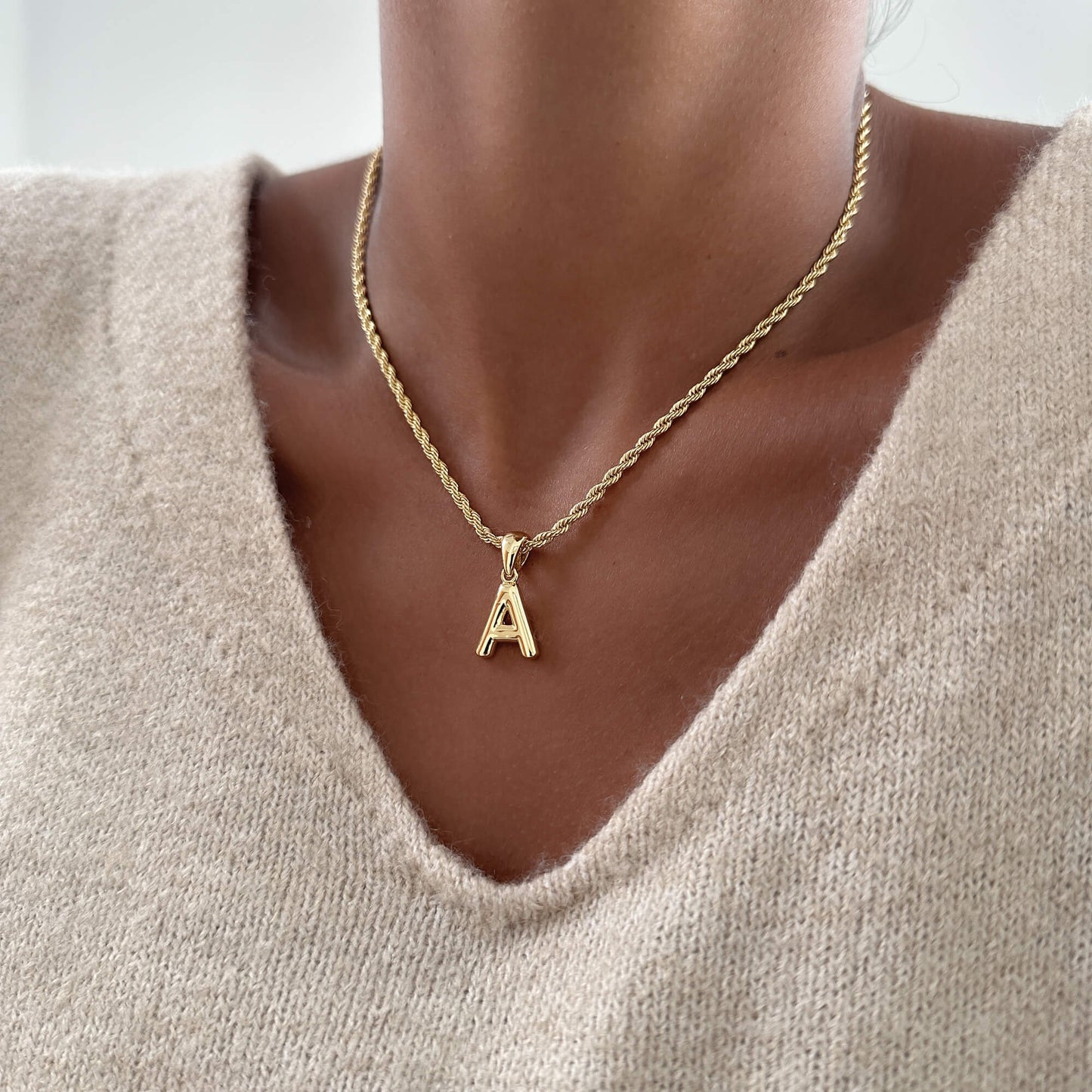Mini Bubble Initial Necklace - Image 2 - ISMI JEWELS