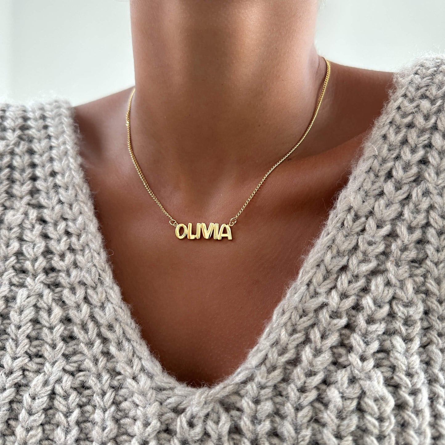 Bubble Custom Name Necklace - Image 2 - ISMI JEWELS