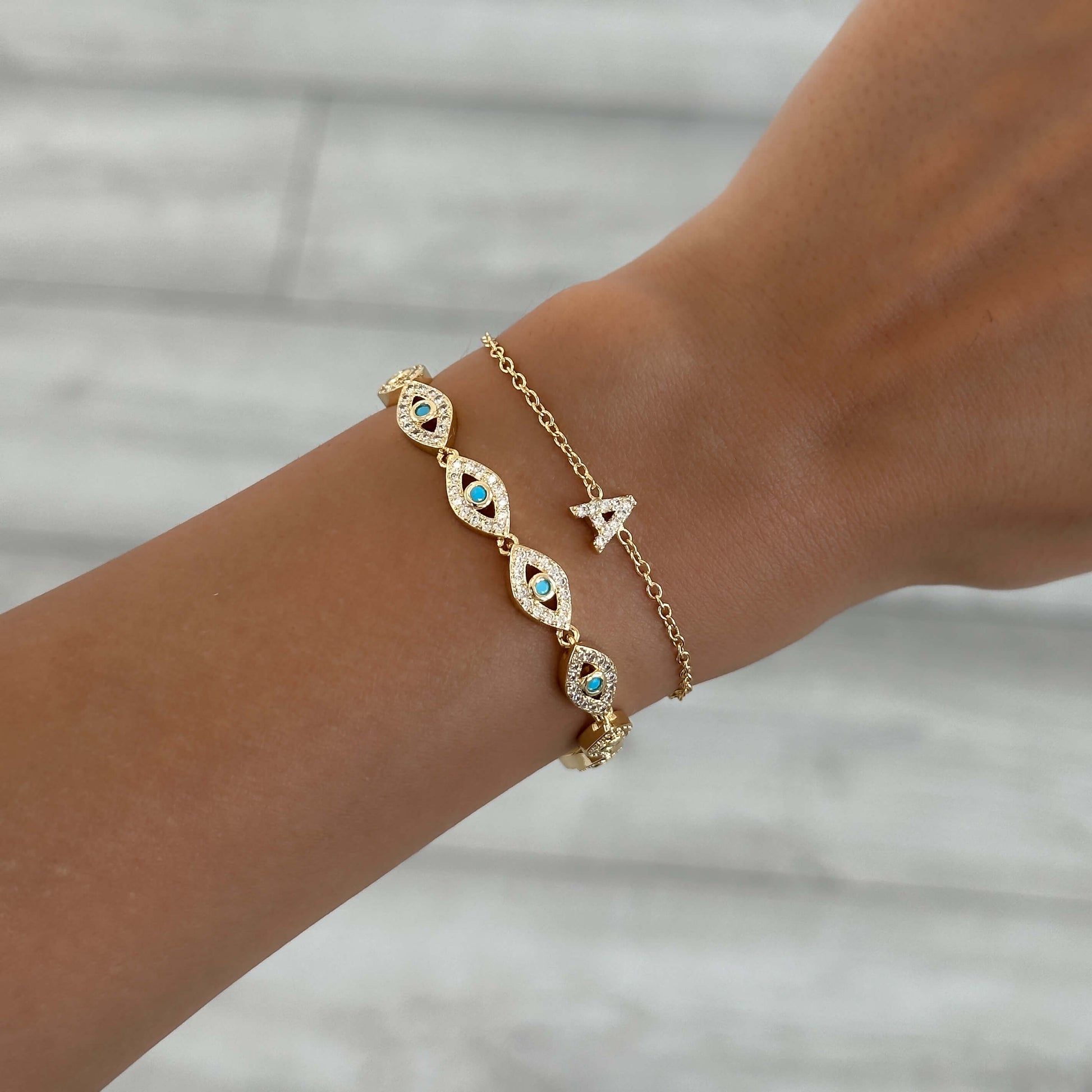 Maia Pave initial bracelet - Image 2 - ISMI JEWELS