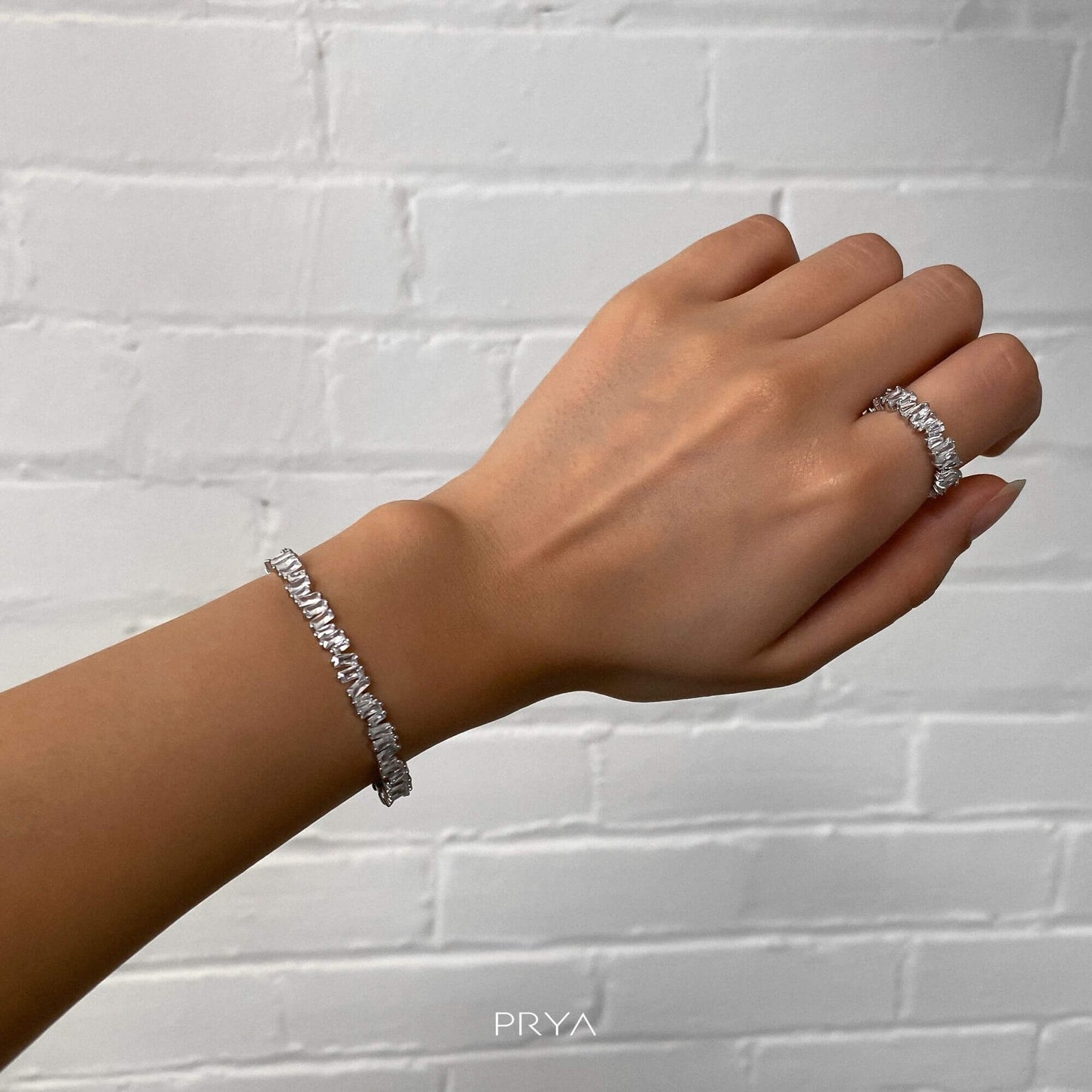 Jada Baguette Cut CZ Adjustable Ring | Silver - Image 4 - ISMI JEWELS