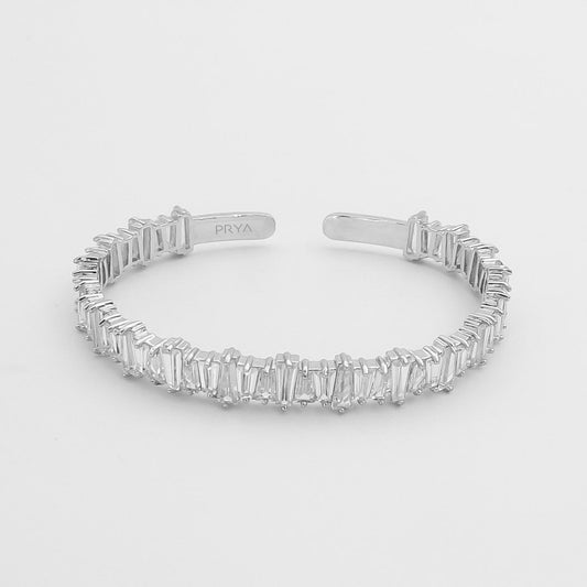 Jada Baguette CZ Bracelet Thick  | Silver - Image 1 - ISMI JEWELS