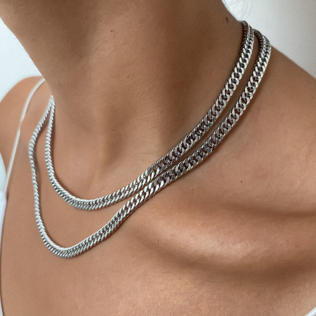 Double Link Curb Chain | Silver - Image 3 - ISMI JEWELS