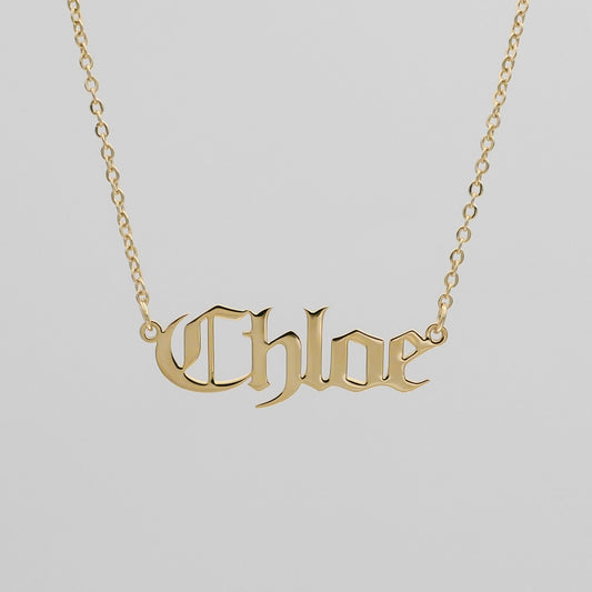 Classic Name Plate Necklace - Image 1 - ISMI JEWELS