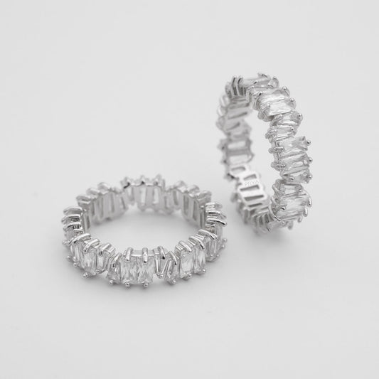 Jada Baguette Cut CZ Ring | Silver - Image 1 - ISMI JEWELS