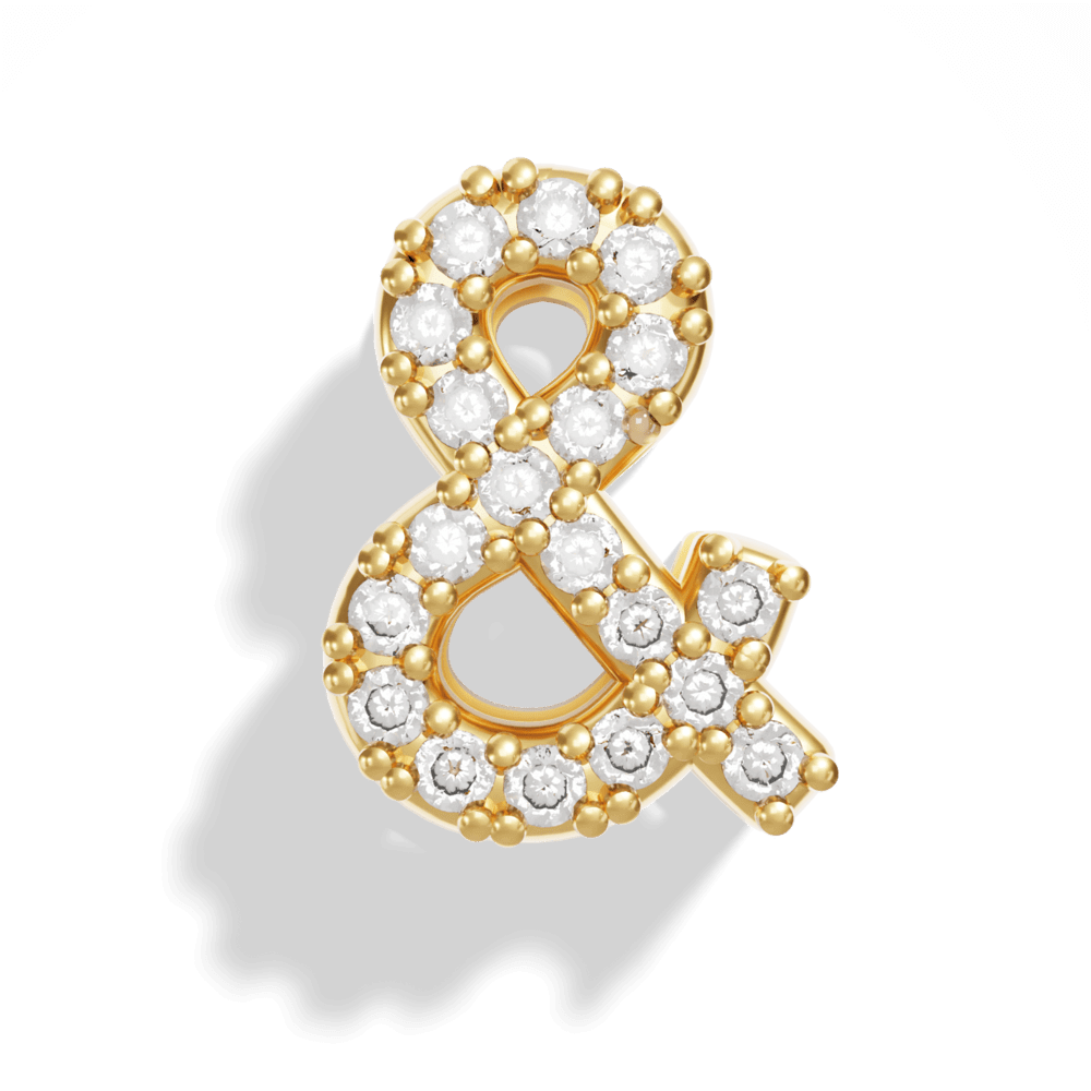 Gold Pave Bubble Letter Charms - Image 29 - ISMI JEWELS