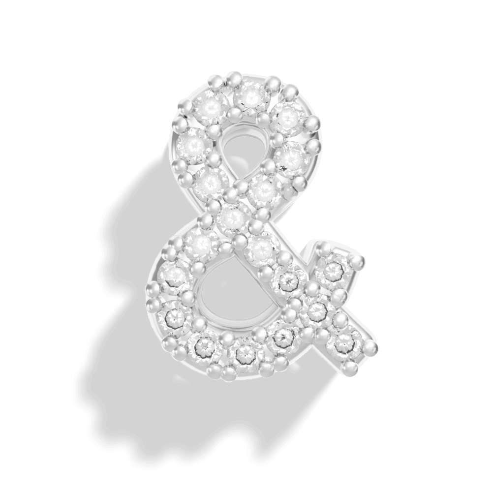 Silver Pave Bubble Letter Charms - Image 30 - ISMI JEWELS