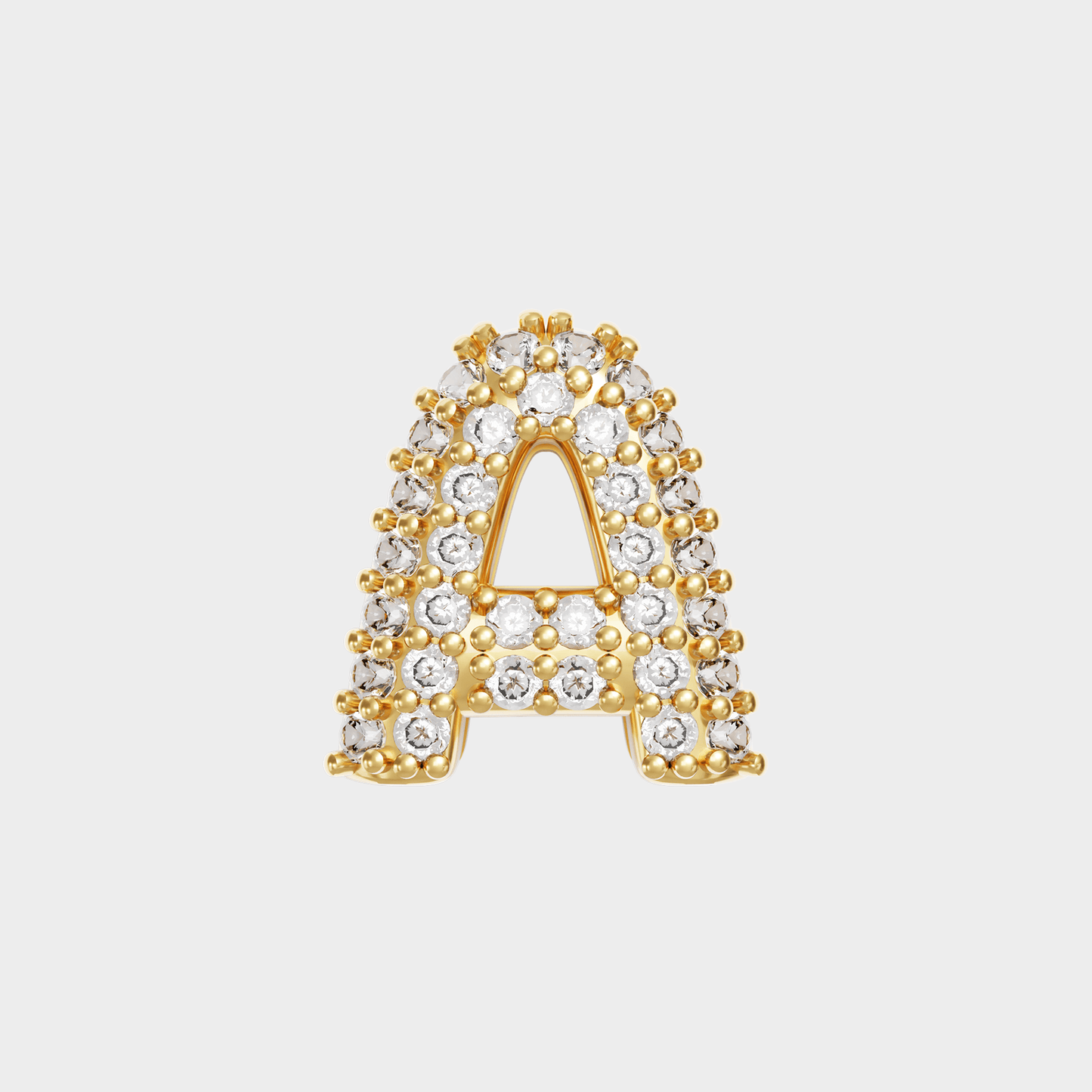 Gold Pave Bubble Letter Charms - Image 1 - ISMI JEWELS